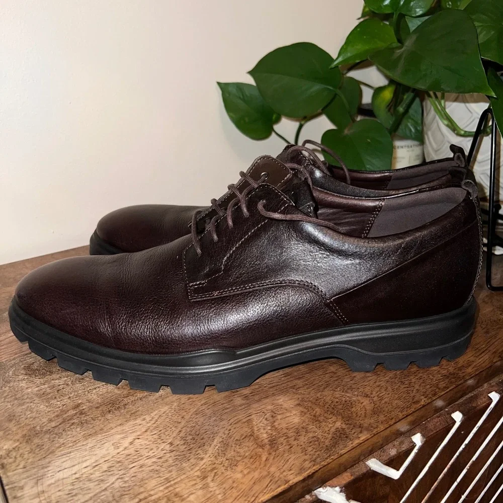 Ecco Citytray Avant Plains Toe Derby Oxford Mens 45/11-11.5 Shoes‎ Brown Leather